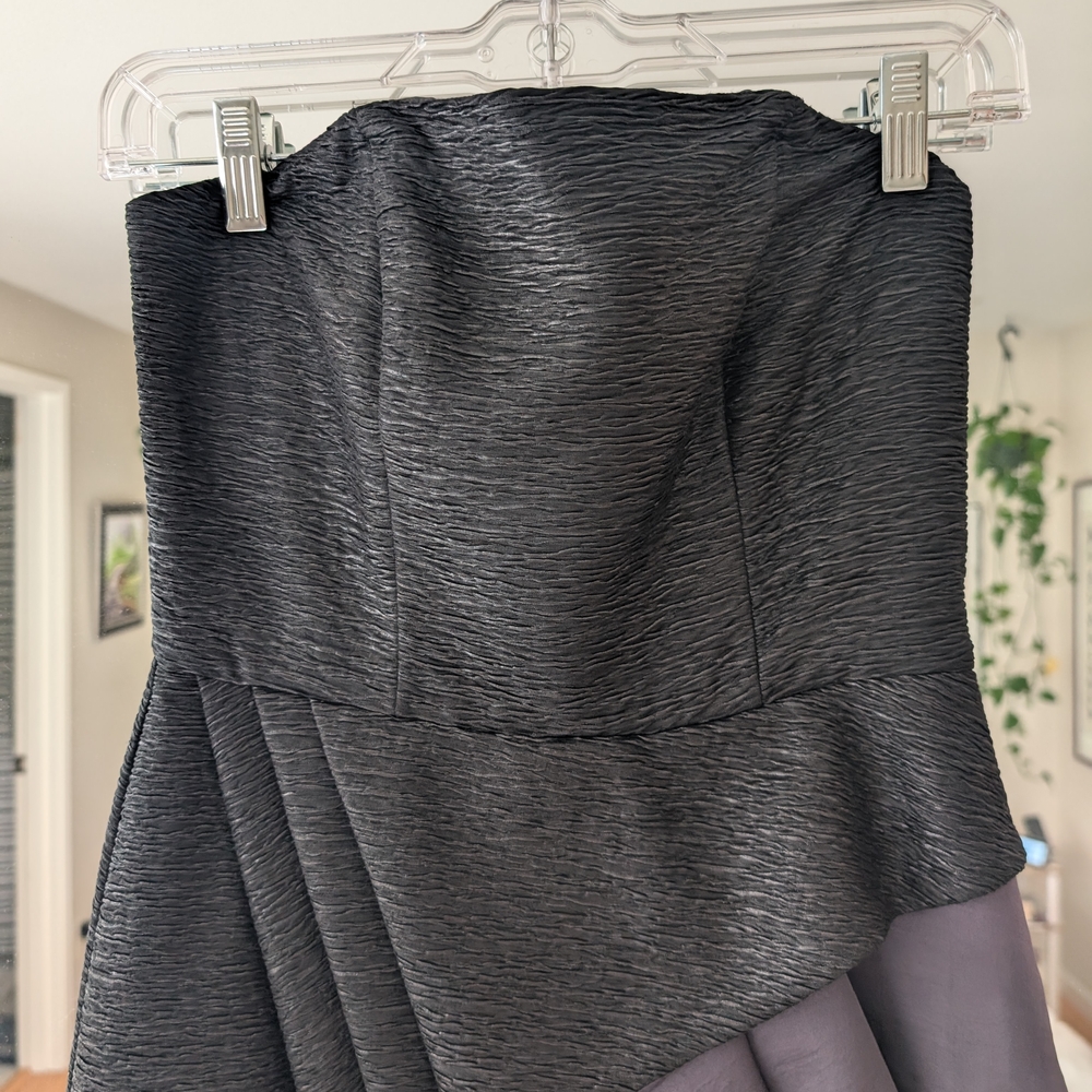 Bcbgeneration Black Asymmetrical Ruffled Straples… - image 4